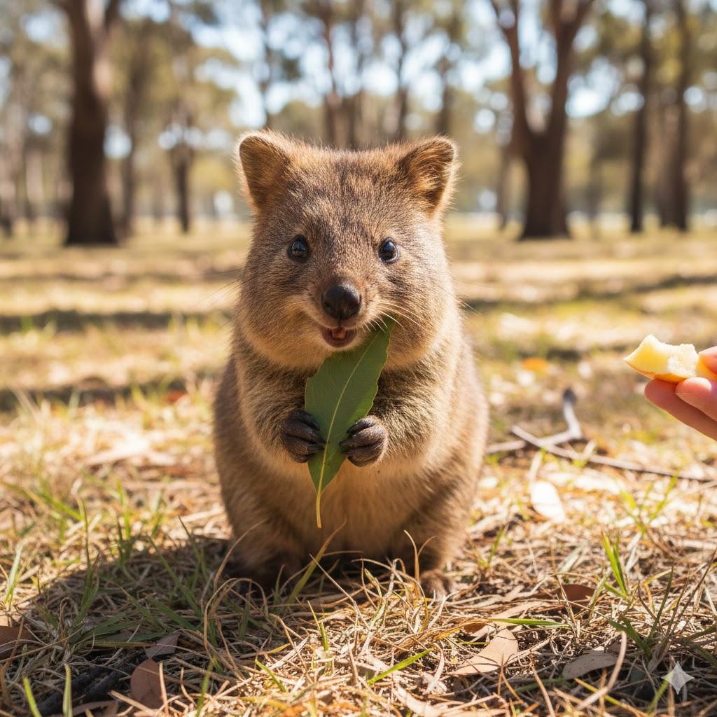 Quokka Feeding in Natural Habitat