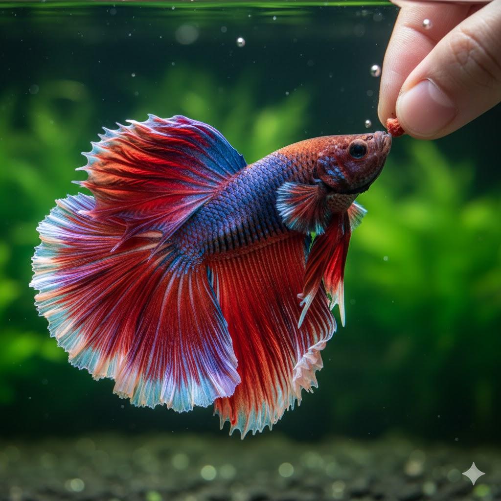 Akvaryumda Beslenen Betta Balığı