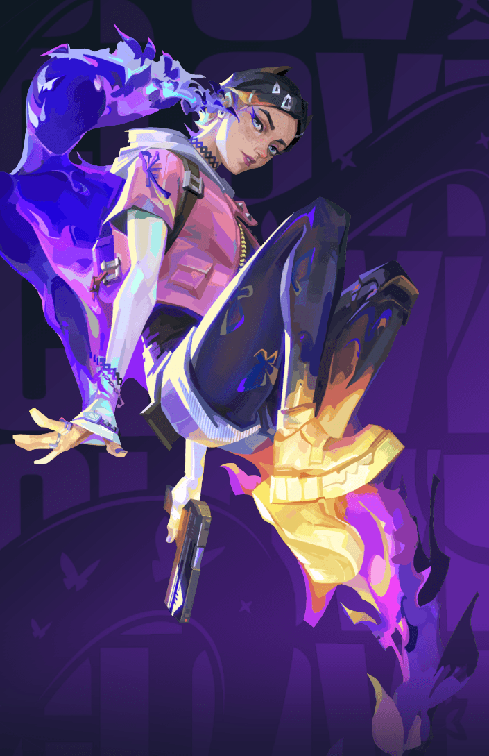 Official promotional image of Clove, a character from the Controller class in Valorant.