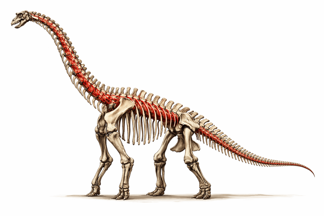 Brachiosaurus’un basit iskelet yapısı.