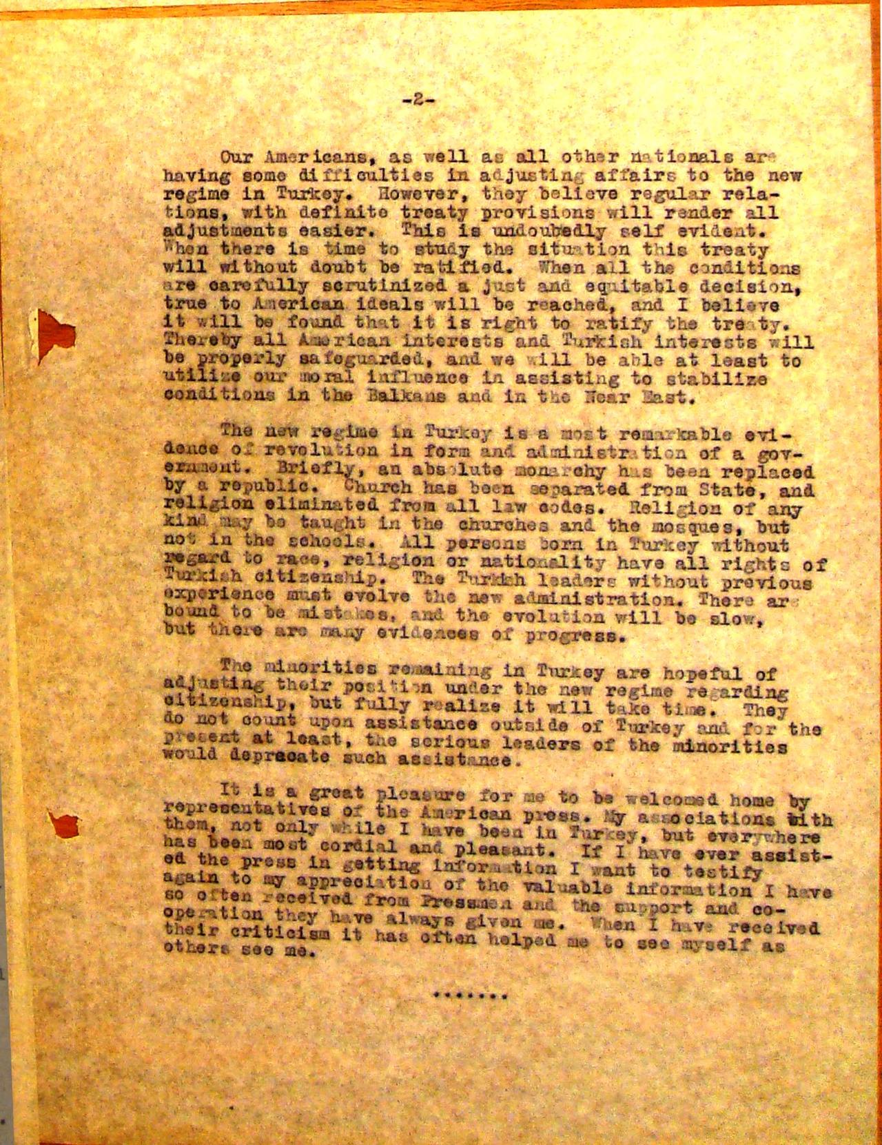 Amiral Bristol’ün Rapor ve Savaş Günlükleri