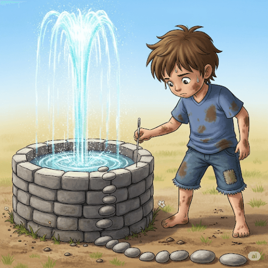 Digging a well with a needle