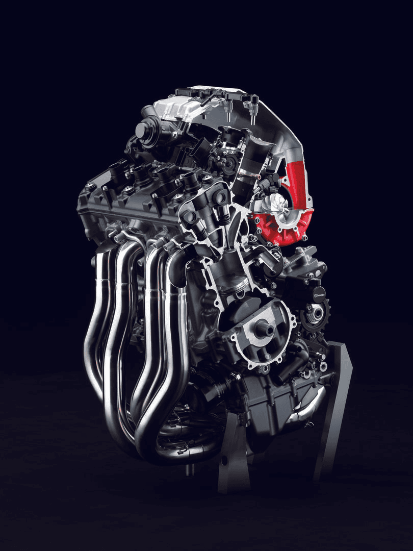 Ninja H2 serisinin yüksek güç ve torkunu yola aktarmak için tasarlanmış yüksek gerilimli çelik kafes (trellis) şasi.