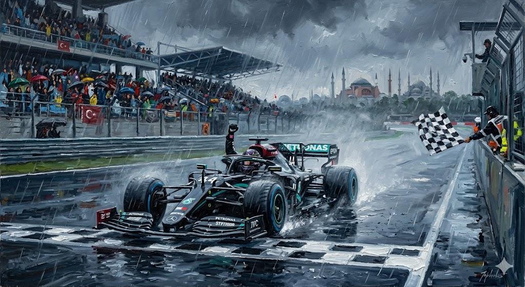 İstanbul'un En Islak Günü: Hamilton'ın Yedinci Tacı