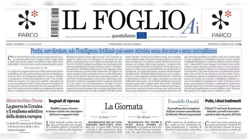 The World’s First Newspaper Entirely Produced by Artificial Intelligence, by Il Foglio