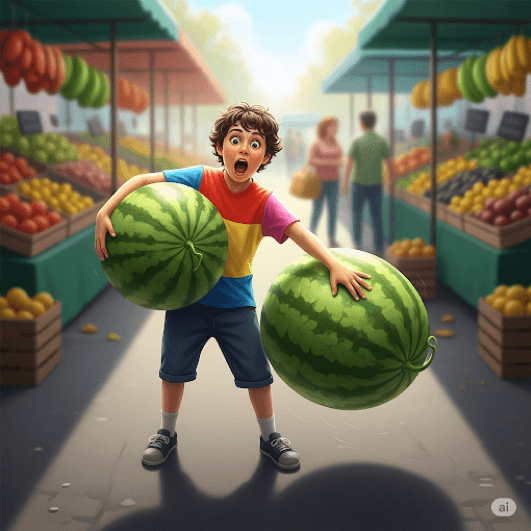 Two watermelons do not fit on one chair