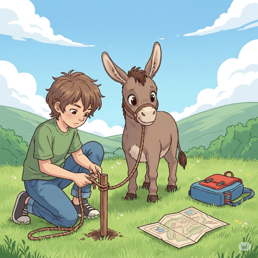 Tie the donkey to a sturdy post
